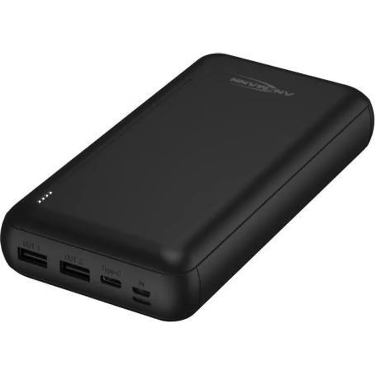 Ansmann Powerbank PB212, 30.000mAh, leistungsstark mit Multi-Safe-Technologie, schwarz