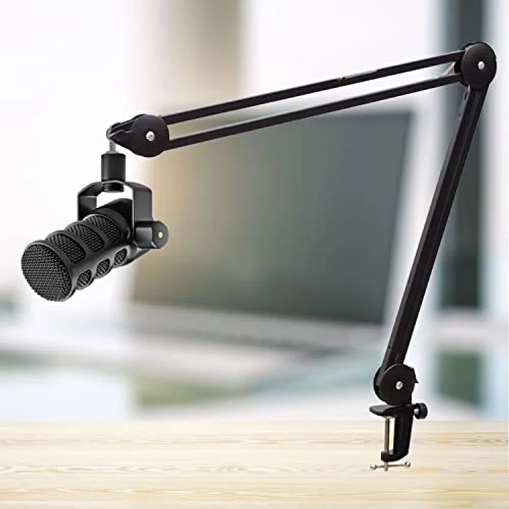 Rode Podmic USB XLR Sprecher-Mikrofon + keepdrum MS138 Gelenkarm Stativ Schwarz – Bild 3