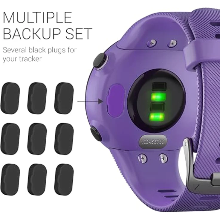 kwmobile 30x Staubschutz für Garmin Venu/Forerunner/Vivomove/Fenix - TPU Silikon Abdeckung in Schwarz, schützt Ladebuchse vor Staub und Schmutz – Bild 2