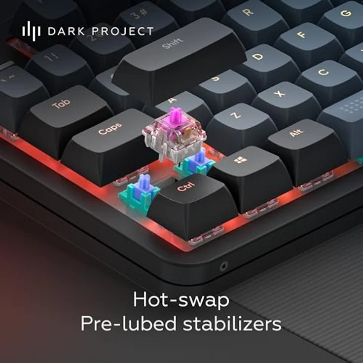 Dark Project Dpkb Midnight 87 Ansi (US), RGB Gaming Tastatur mit 87 Tasten und Aluminium-Gehäuse, schwarz – Bild 2