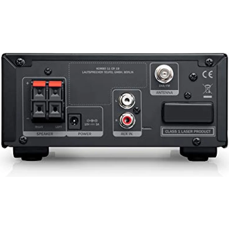 Teufel Kombo 11 Mini-Stereo-Anlage Stereo Lautsprecher Musik Sound Hochtöner Mitteltöner Bass Speaker DAB+ HiFi Soundanlage Schwarz, Auxiliary – Bild 3