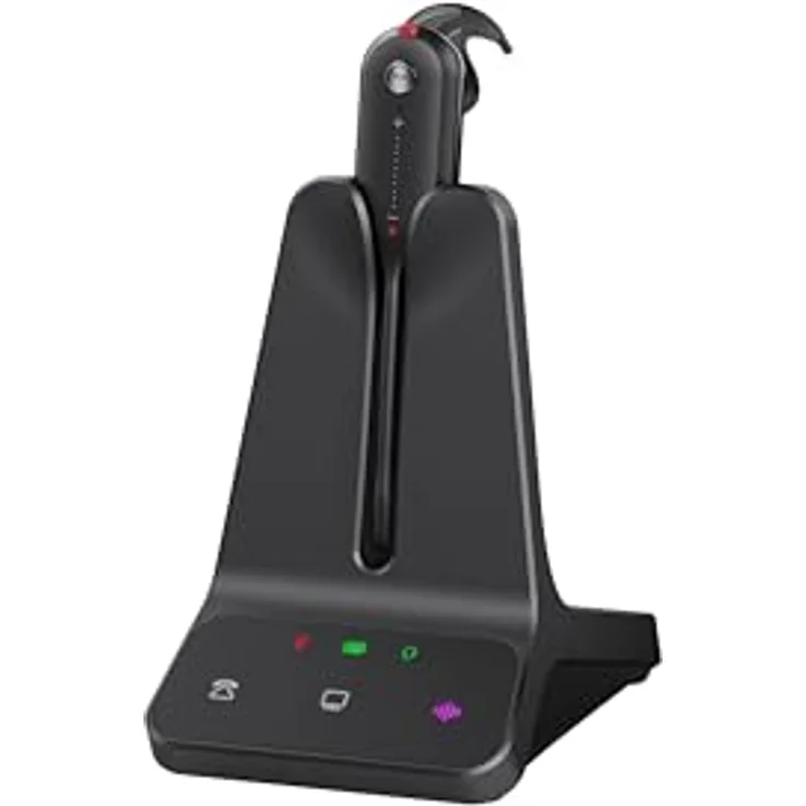 Yealink WH63 E2, konvertierbares schnurloses Mono DECT-Headset mit Basisstation, UC-zertifiziert, bis zu 185 m Reichweite, diverse Trageoptionen