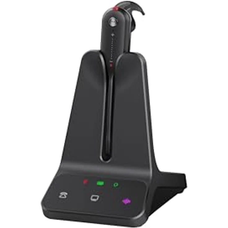 Yealink WH63 E2, konvertierbares schnurloses Mono DECT-Headset mit Basisstation, UC-zertifiziert, bis zu 185 m Reichweite, diverse Trageoptionen – Bild 1