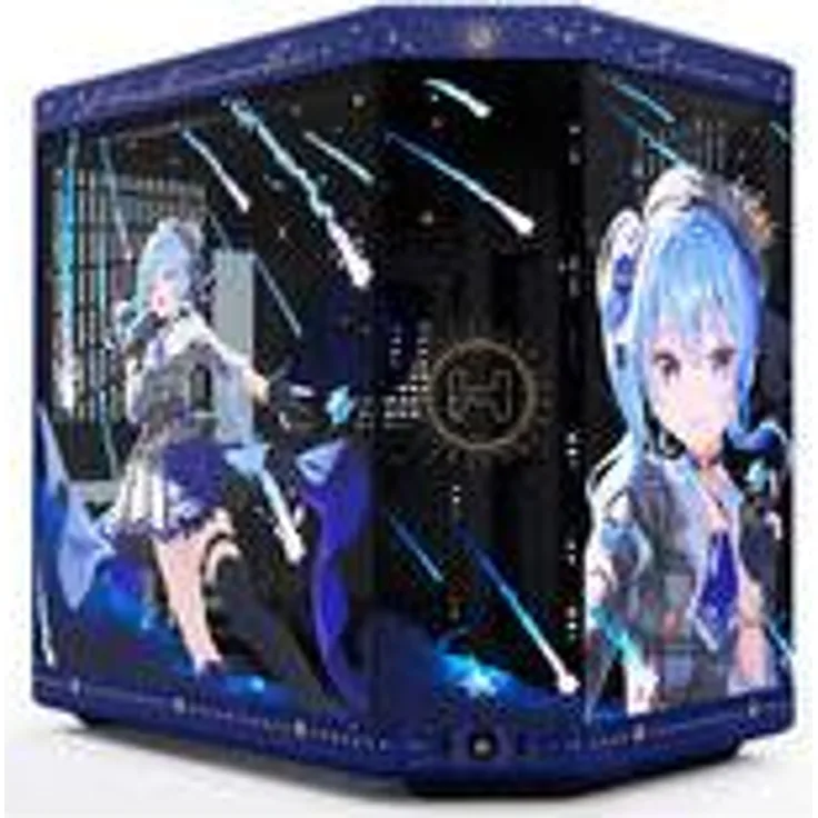 Hyte Y70 Hoshimachi Suisei, Mid-Tower PC Gehäuse mit RGB-Beleuchtung, ATX, mATX, Mini-ITX, Blau