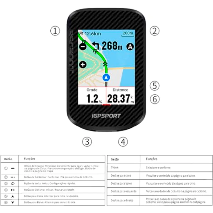 iGPSport BSC300T, Velocomputer mit 2,4-Zoll-Farb-Touchscreen, wasserdicht IPX7, integrierte GPS-Navigation – Bild 5