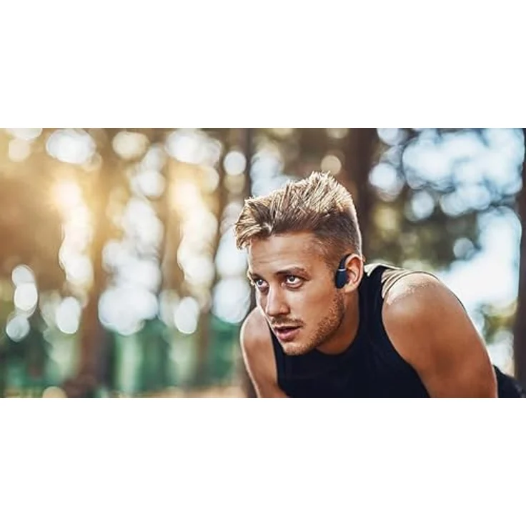 Creative Outlier Free Pro+ kabelloser, wasserdichter Bone-Conduction-Kopfhörer mit verstellbaren Wandlern, integrierter 8GB MP3, bis zu 10 Stunden Akkulaufzeit, integriertes Mikrofon(Blau und Schwarz) – Bild 2