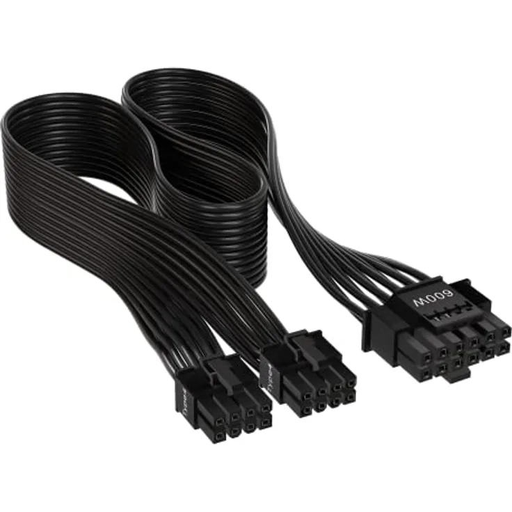Corsair VGA PCIe5.0 12VHPWR Adapter Kabel (12+4pin) schwarz 600W, 65cm - Preisvergleich