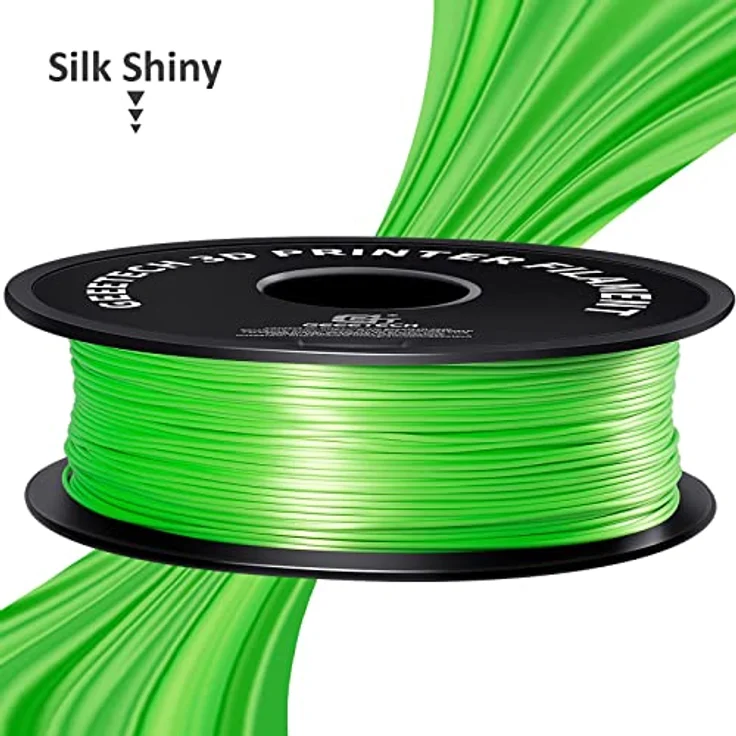 GEEETECH PLA Filament 1.75mm Silk Grün, 3D Drucker Filament 1kg Spule, hohe Präzision, verbesserte Haltbarkeit – Bild 2