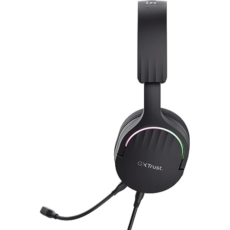 Trust Gaming GXT 490 Fayzo 7.1 Gaming Headset USB, 85% Recyclingkunststoff, Surround Sound, 50mm Treiber, 2m Kabel, Mikrofon mit Geräuschunterdrückung, RGB Over-Ear Kopfhörer für PC - Schwarz – Bild 5
