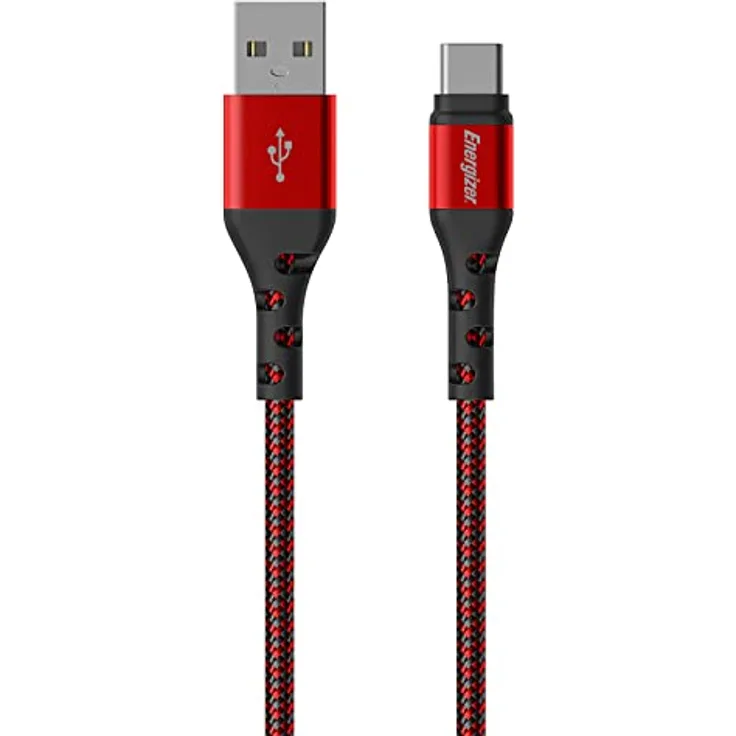 Energizer C520CKRD USB-A auf USB-C, 2 m, Rot und Schwarz