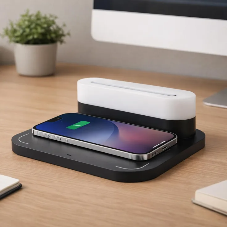 Miraval Kabelloses Ladegerät 15W, Wireless Charging Pad mit LED Licht, Touchfunktion & USB-C Kabel, Schwarz, 3 Lichtfarben