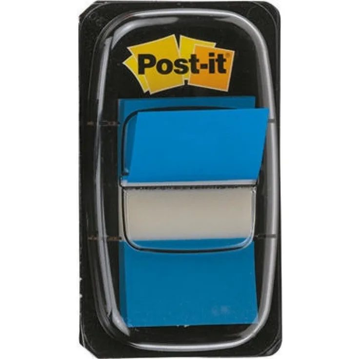 Post-it® Haftstreifen Index Standard I680, selbstklebend, wiederverwendbar, signalstark, blau, 50 Stück 25,4 x 43,2 mm