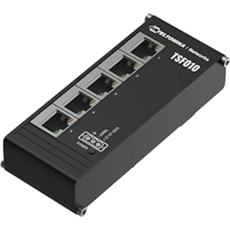 Teltonika TSF010 Unmanaged Flat Ethernet Switch, DIN