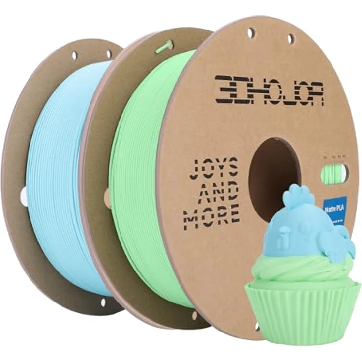3DHoJor Matte PLA Filament, 2KG Mintgrün+Hellblau, 1.75mm, hohe Zähigkeit, verbesserte Haftung – Bild 1