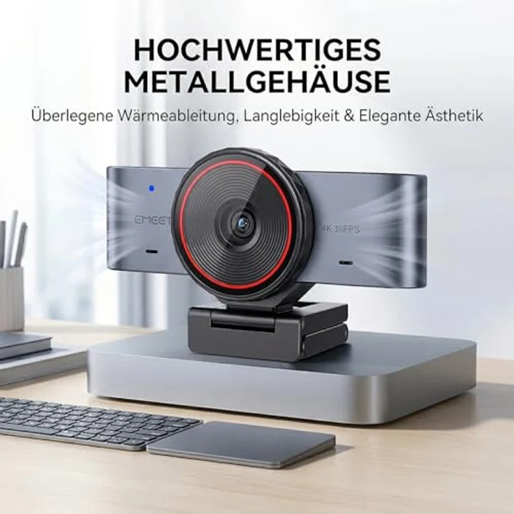 EMEET C960 Ultra Webcam 4K, USB Webkamera für Mac mit 1/1,5" Sensor, schneller Autofokus und integrierter Datenschutzabdeckung – Bild 5