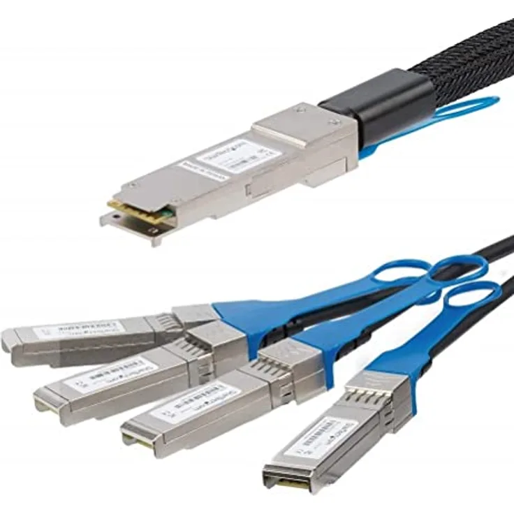 StarTech QSFP+ Breakout Kabel 1m, 40 Gbps Kupfer Transceiver, Schwarz