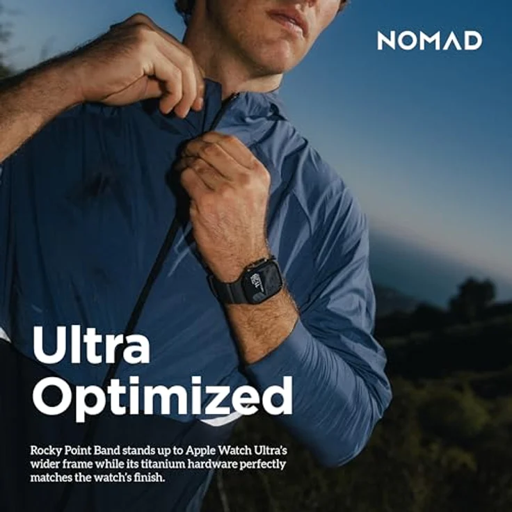 NOMAD Apple Watch Sportarmband Rocky Point Dark Storm Gray – 45/49 mm, Titan-Hardware, wasserdicht, atmungsaktiv, für Damen und Herren – Bild 4