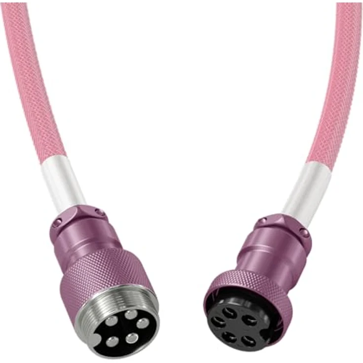 Glorious PC Gaming Race Coiled Cable Prism Pink, USB-C auf USB-A Spiralkabel, USB C Kabel Spiralkabel, Coiled Cable Keyboard – Bild 4
