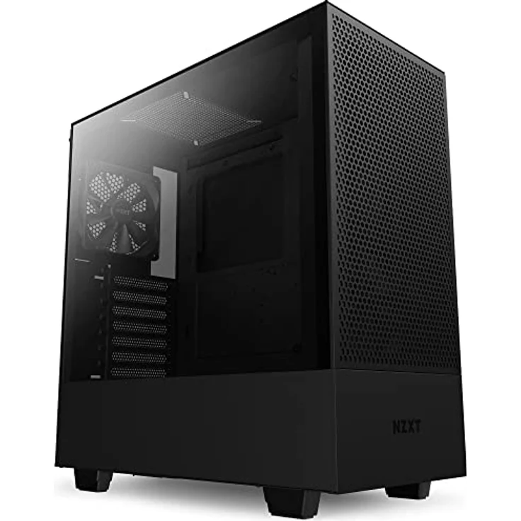 Nzxt H5 Flow - CC-H51FB-01 - Premium ATX Mid-Tower PC Gaming Gehäuse - Airflow Mesh Front - Seitenteil aus gehärtetem Glas - Extra GPU Lüfter - Wasserkühlung Ready - USB C - Schwarz – Bild 1