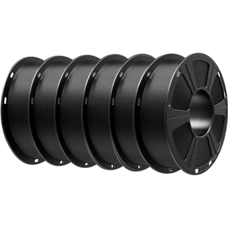 GEEETECH PETG Filament, Schwarz 1,75 mm, 6x1 kg, korrosionsbeständig und vakuumverpackt für 3D Drucker – Bild 1