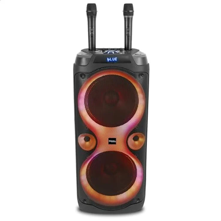 Ibiza COLUMBA-Karaoke Anlage, Lautsprecher Box mit zwei Mikrofonen, LED Beleuchtung und Bluetooth, 1000 W – Bild 2