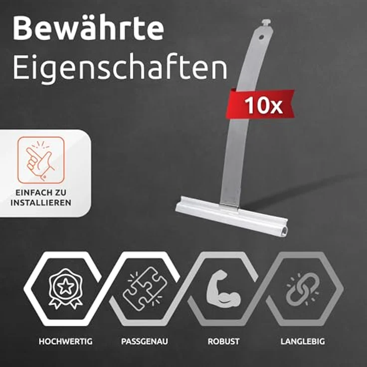 ECENCE Aufhängesystem 10x Mini Rollladen Aufhängefeder, rostfreier Federstahl, für Mini- und Maxiprofile, einfache Montage – Bild 2