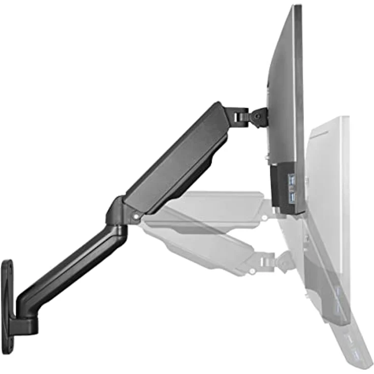 Deltaco ARM-0360, Wand-Monitorhalterung für 32 Zoll Monitore, höhenverstellbar mit Dreh- und Neigefunktion, Schwarz – Bild 4