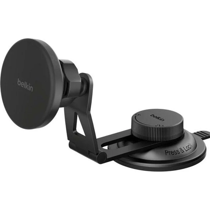 Belkin Magn.kabelloses Kfz-Ladegerät Qi2 WIC013hqBK mit Halterung, 15 W, Wireless Charger, Schwarz – Bild 1