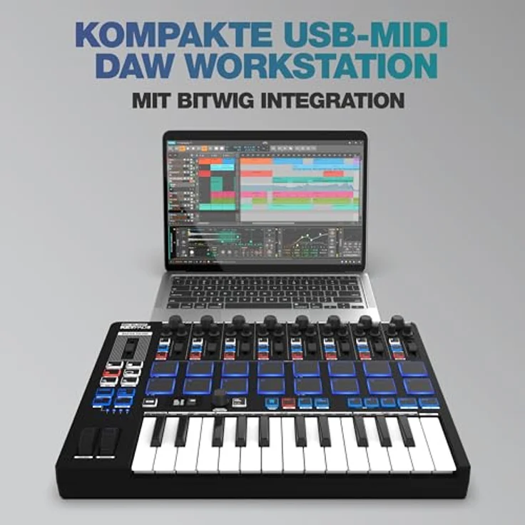 Reloop Keypad Pro, Kompakte USB-MIDI DAW-Workstation mit 4-in-1-Funktionalität, schwarz – Bild 4