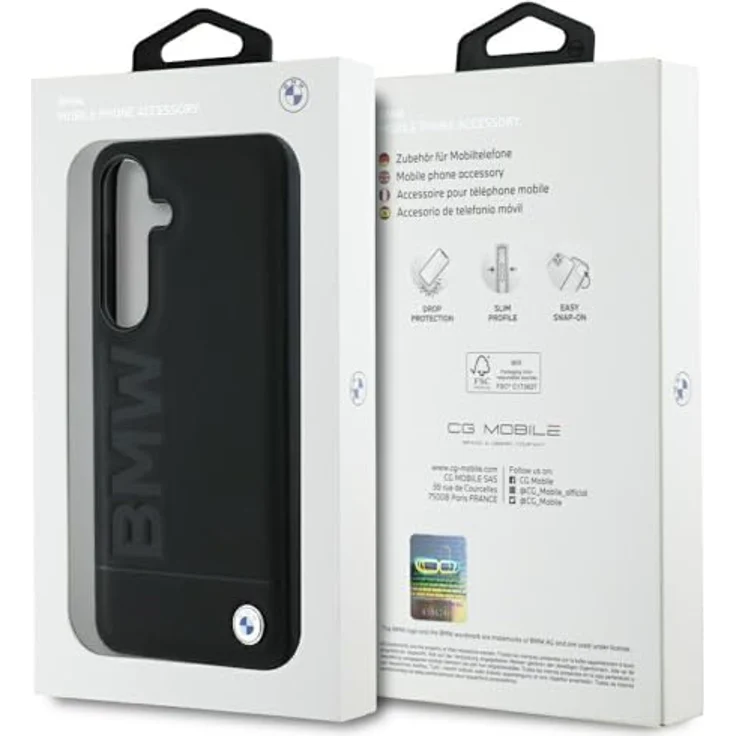 BMW Handyhülle Galaxy S25, Echtleder schwarz mit Metall-Logo, 6,2 Zoll, Stoßfest, passgenau – Bild 8