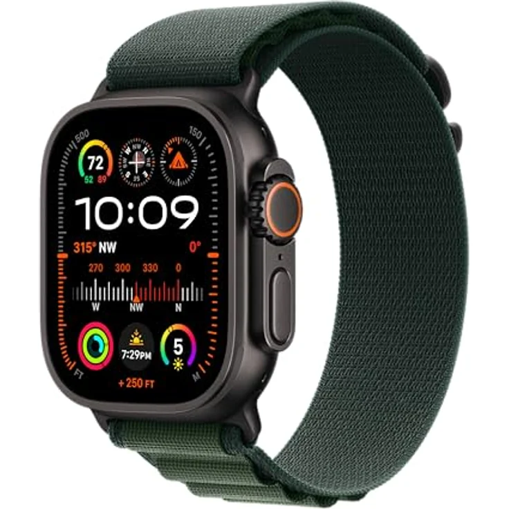 Apple Watch Band - Alpine Loop - 49 mm - Dunkelgrün - Large, CO₂ neutral mit recycelten Materialien und hochfeste Garne. – Bild 2
