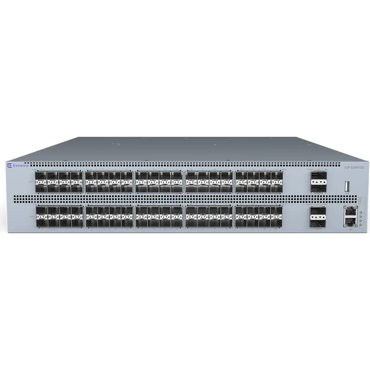 Extreme Networks VSP8284XSQ, Gigabit-Ethernet-Netzwerk-Switch für Campus Core-, Spine-Leaf- und Top-of-Rack-Umgebungen, ohne Stromkabel