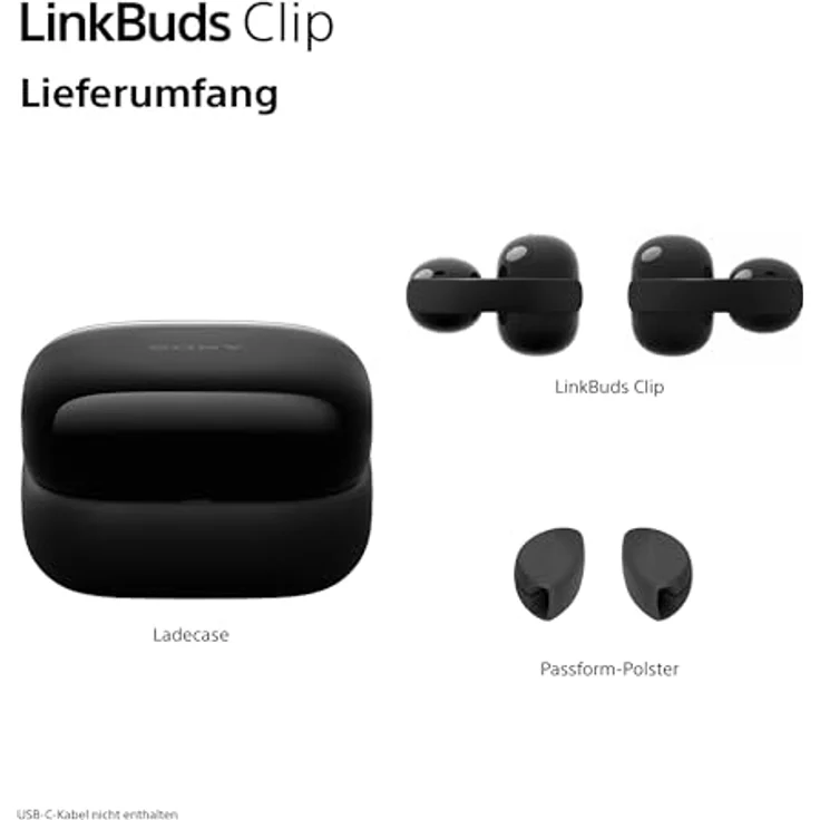 Sony LinkBuds Clip, Kabellose Kopfhörer mit 9 Stunden Akkulaufzeit, Schwarz, mit DSEE-Technologie und KI-Rauschunterdrückung – Bild 12