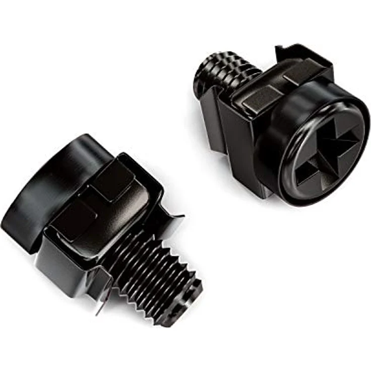 deleyCON 20x M6 Käfigmuttern Schrauben Set, Befestigungsmaterial für 19 und 10 Zoll Netzwerkschränke, Stahl, Schwarz – Bild 4