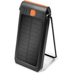 LogiLink PA0273 - Solar Powerbank 10.000 mAh mit Taschenlampe, 1x USB-A QC (QuickCharge 3.0) & 1x USB-C PD (PowerDelivery), IP44 Schutzklasse, Schwarz