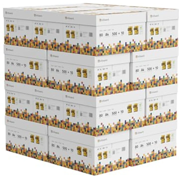 Infowerk Druckerpapier Kopierpapier Premium Weiß 80g 100000 Blatt 20 x 5000 A4 Testsieger PEFC – Bild 1
