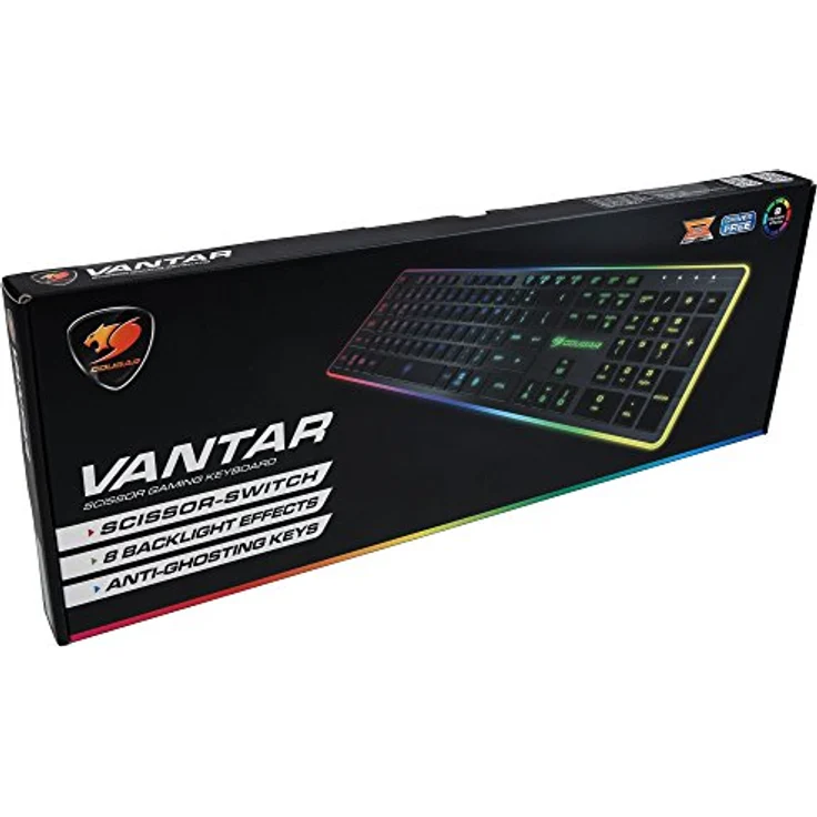 Cougar Vantar Gaming-Tastatur | Flache Scissor-Switches | Multicolour-LED-Beleuchtung mit Effekten CH QWERTZ – Bild 9