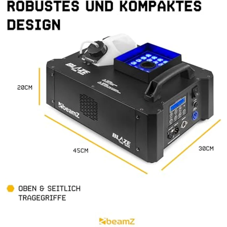 BeamZ Blaze1800, Nebelmaschine mit 1800 W, 24x 4-W-4-in-1-LEDs, RGBA-Farbmischung und LCD-Display – Bild 7