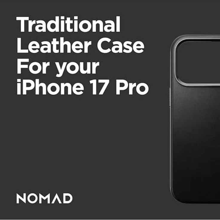 NOMAD Traditional Leather Case für iPhone 17 Pro, MagSafe-kompatible Schutzhülle aus hochwertigem Echtleder, schwarz – Bild 9