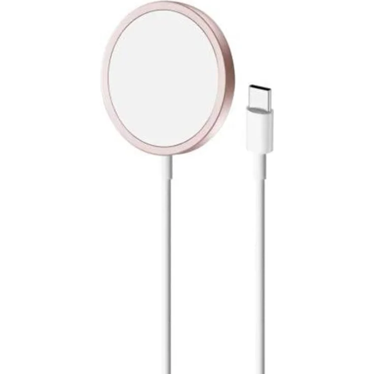 Puro Magnetic Charger USB-C MagSafe, kabelloses Ladegerät für Smartphones, rose