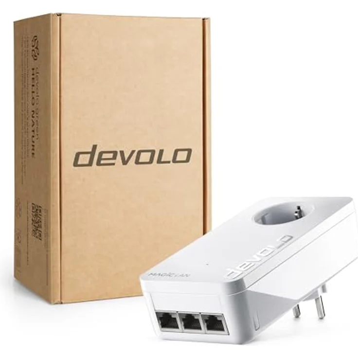 devolo Magic 2 LAN 2400 triple Single Adapter: Weltweit schnellster Powerline LAN-Adapter zur Erweiterung des Heimnetzwerks, ideal für Home Office (2400 Mbit-s, 3x Gigabit LAN-Anschlüsse, G.hn) – Bild 6