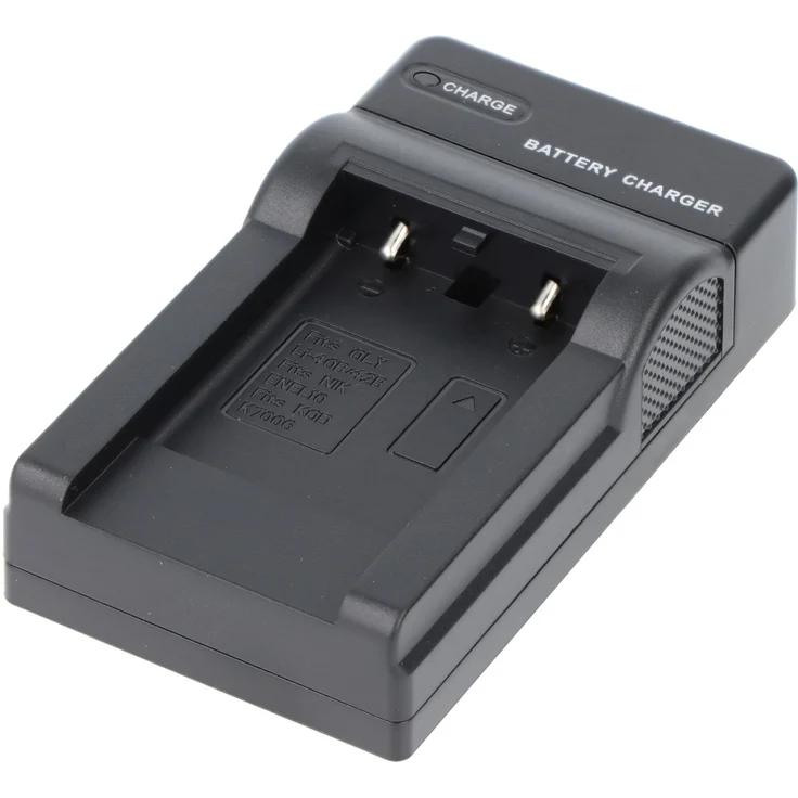 AccuCell USB Ladegerät für Olympus LI-40B, LI-42B, Kodak KLIC-7006 und Nikon EN-EL10, ultrakompakt mit Micro-USB-Anschluss, ideal für Reisen und mobile Nutzung