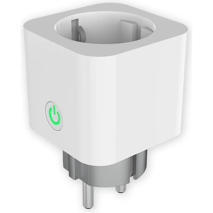 Gembird TSL-PS-S1M-01-W, Smart Plug Schuko mit Stromverbrauchsmessung, weiße Ausführung, kompatibel mit Google Assistant und Amazon Alexa
