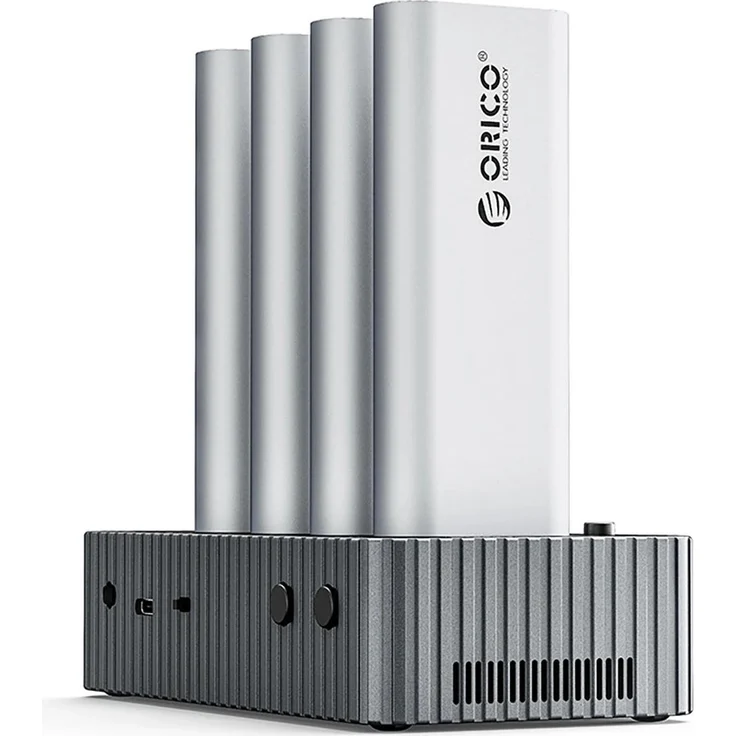 Orico IT48N-C, 4-Disk-Dockingstation mit M.2 NVMe-Klonfunktion und USB4, grau