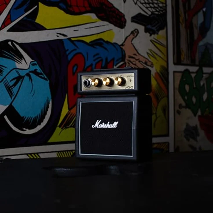 Marshall MS-2 Micro Amp Black, 1 Watt Mini-Combo Verstärker für E-Gitarre mit Overdrive-Modus und Kopfhöreranschluss – Bild 2