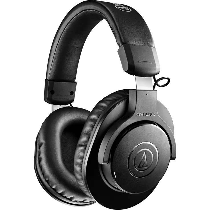 Audio-Technica ATH-M20xBT, kabelloser Over-Ear-Kopfhörer mit 60h Akkulaufzeit, kabelgebunden, Schwarz