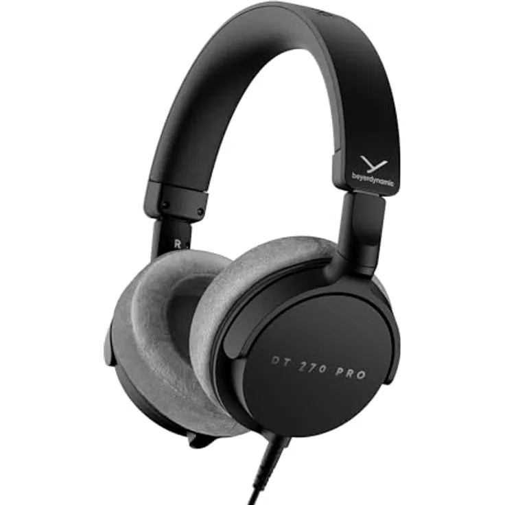 beyerdynamic DT 270 PRO, kompakter Over-Ear Studiokopfhörer für Recording und Monitoring, hohe Klangqualität, abnehmbares Kabel