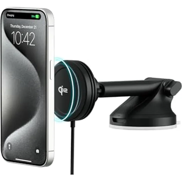 iOttie Velox Mini Qi2, Smartphone Halterung mit 15W kabellosem Laden, Schwarz