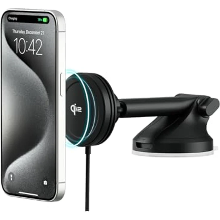 iOttie Velox Mini Qi2, Smartphone Halterung mit 15W kabellosem Laden, Schwarz – Bild 1