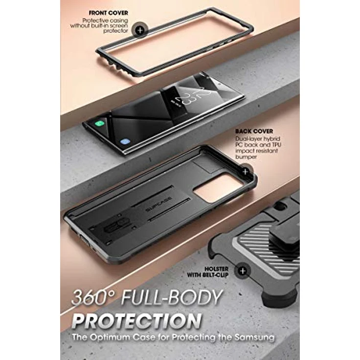 SUPCASE UBPro Outdoor Hülle für Samsung Galaxy Note 20 Ultra (6.9") 5G, Rugged Schutzhülle mit Gürtelclip und Ständer, Schwarz – Bild 4